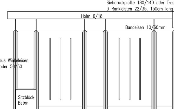 Windschutz und Terrasse